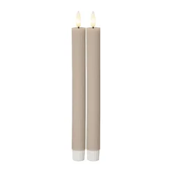 LED-stage Flamme Stripe, beige, 25 cm voksbatteri sæt med 2 stk