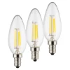 LED stearinlyspære E14 4W 2.700K Filament sæt med 3 stk