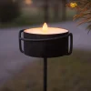 LED stearinlys Torch Candle sort metal/voks batteridrevet