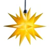 LED-stjerne, ude, 18-takket, Ø 12 cm, batteri, gul