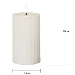 LED-strip hvid 15 cm ægte voks batteridrevet