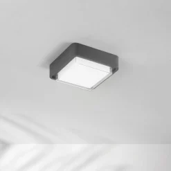 LED udendørs loftlampe Diuk, mørkegrå, metal, IP65