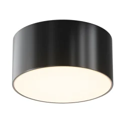 LED udendørs loftlampe Zon, sort, Ø 12 cm, 3.000 K metal