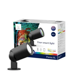 LED udendørs spotlight med farvetone Flores XL, IP44, CCT, RGB