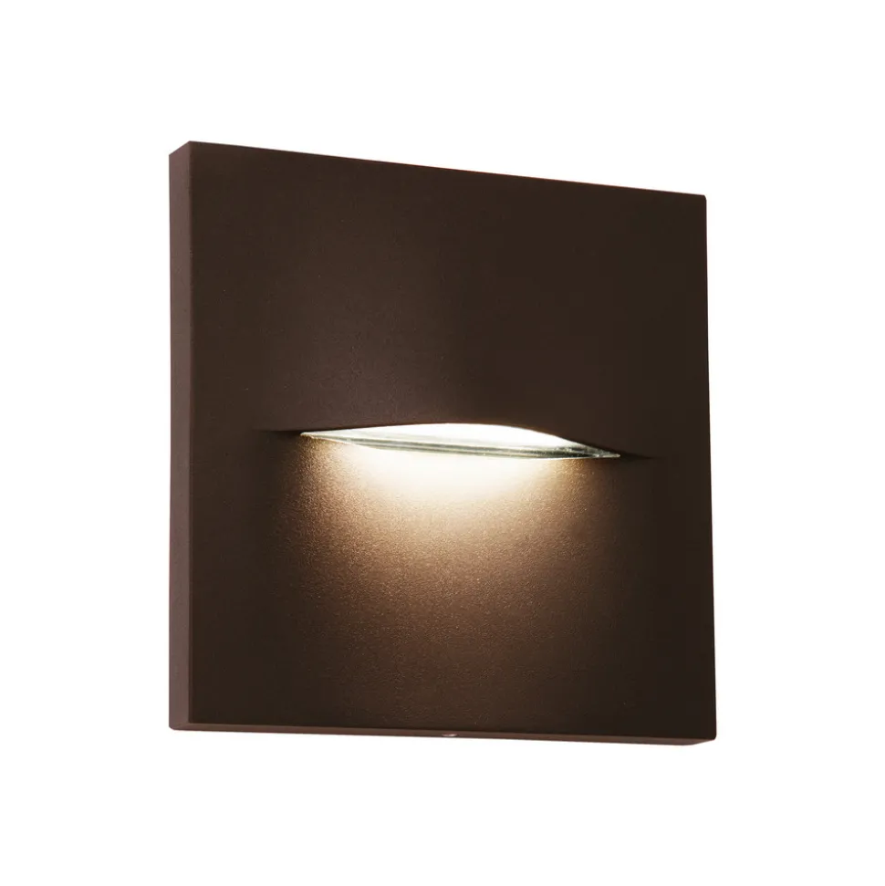 LED udendørs væglampe Vita, rustbrun, 14 x 14 cm