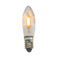 LED udskiftningspære lys E10 0,5W klar 14-55VAC/DC 7xsæt