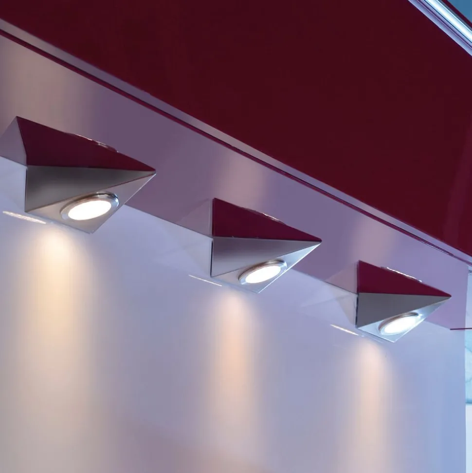 LED-underskabsbelysning Helena, trekant, sæt med 3