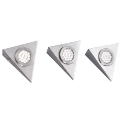 LED-underskabsbelysning Helena, trekant, sæt med 3