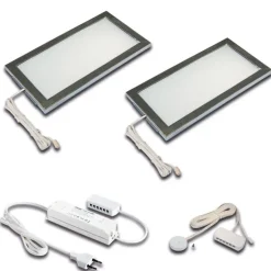 LED-underskabsbelysning Sky Dæmper 2 stk. 3.000K stål