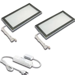 LED-underskabsbelysning Sky 2-sæt 3.000K stål