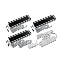 LED-underskabsbelysning U-Pad F, sæt med 2 stk. 4.000K sort Sensor