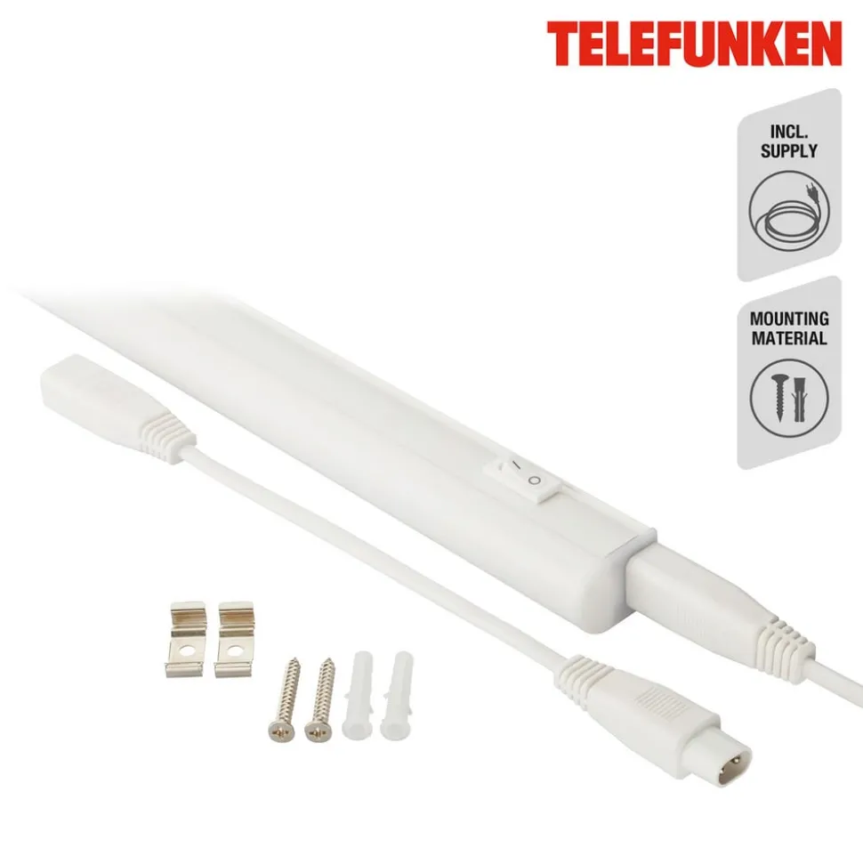 LED underskabslampe Hephaistos, hvid, længde 57 cm