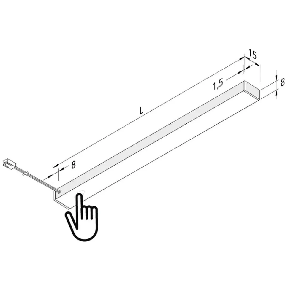 LED underskabslampe Top-Stick FMT, 3.000K, 90cm
