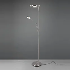 LED-uplight Barrie med læselampe, nikkel mat