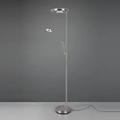 LED-uplight Barrie med læselampe, nikkel mat