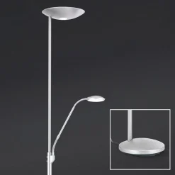 LED-uplight Cobra med læselampe i nikkel