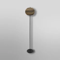 LEDVANCE gulvlampe Ball højde 116 cm, brun, bølgepap, E27
