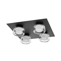 LEDVANCE LED-loftlampe Orbis Flame, sort, 4 lyskilder, IP44