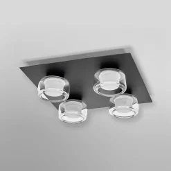 LEDVANCE LED-loftlampe Orbis Flame, sort, 4 lyskilder, IP44