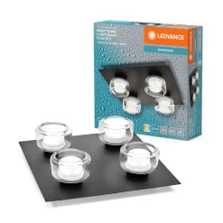 LEDVANCE LED-loftlampe Orbis Flame, sort, 4 lyskilder, IP44