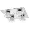 LEDVANCE LED-loftlampe Orbis Flame, krom, 4 lyskilder, IP44