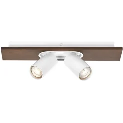 LEDVANCE LED-loftspot Mercury GU10, 2-lys, træ/hvid