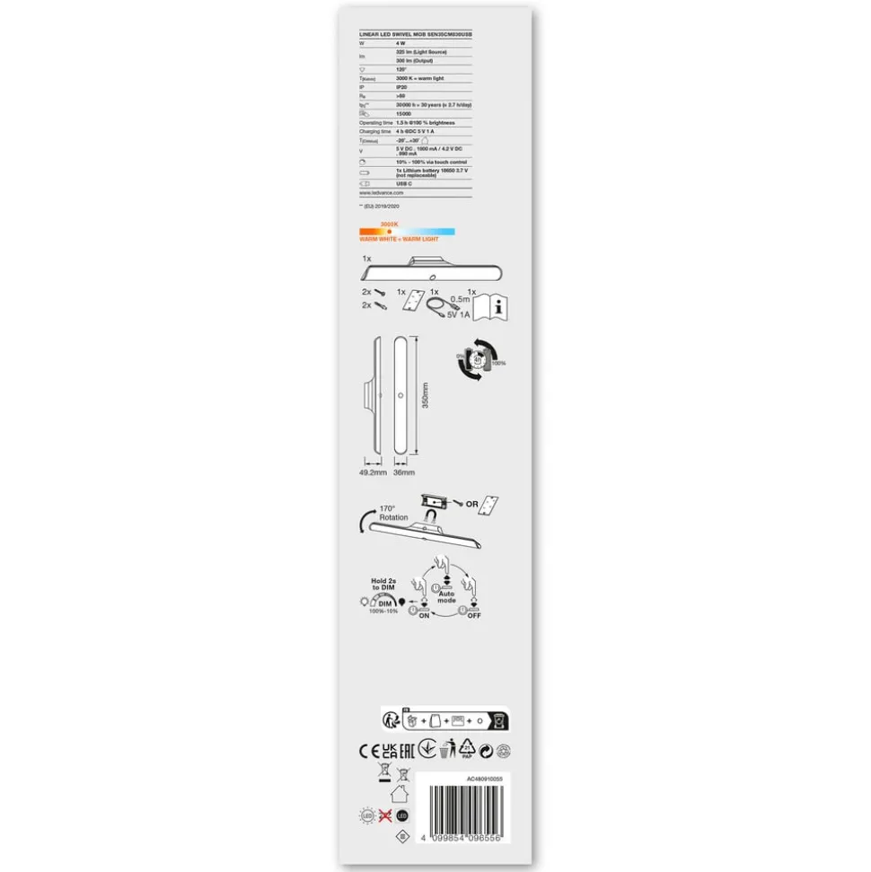 LEDVANCE Linear Swivel møbellampe 830 sensor