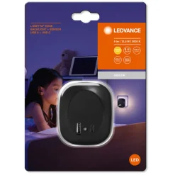 LEDVANCE Lunetta Edge stikdåse-natlampe, sort