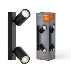 LEDVANCE Octagon LED-spotlight, dæmpbar, to lamper, sort