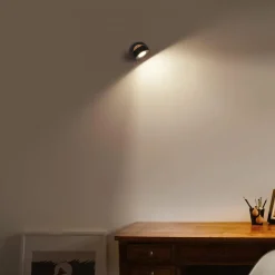 LEDVANCE Pluto LED-vægspot, stål, træ, sort