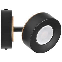 LEDVANCE Pluto LED-vægspot, stål, træ, sort
