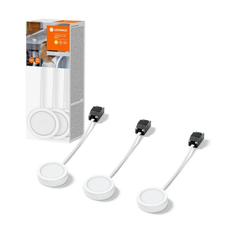 LEDVANCE Undercabinet Puck LED-møbelspot, 3, hvidt