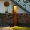 LED-vejlampe Rho, rustfarvet, højde 100 cm, metal, IP54