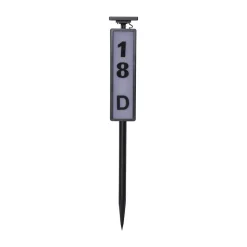 LED-vejlampe solcelle Pathy med husnummer
