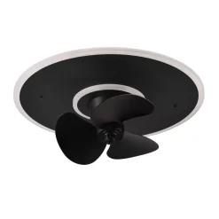 LED-ventilator Nybro, sort, DC, støjsvag, 50 cm, CCT, fjernbetjening