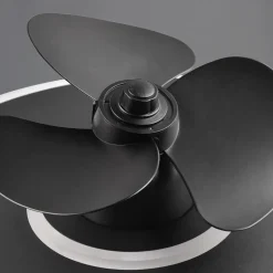 LED-ventilator Nybro, sort, DC, støjsvag, 50 cm, CCT, fjernbetjening