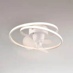 LED-ventilator Umea, hvid, DC, støjsvag, Ø 50 cm, CCT, fjernbetjening