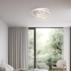 LED-ventilator Umea, hvid, DC, støjsvag, Ø 50 cm, CCT, fjernbetjening