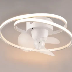 LED-ventilator Umea, hvid, DC, støjsvag, Ø 50 cm, CCT, fjernbetjening