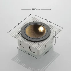 LED-vægindbygningslampe Pordis, IP65, rund