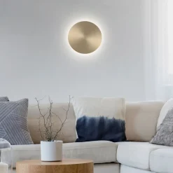 LED-væglampe batteri Puntua Ø 18 cm messing mat