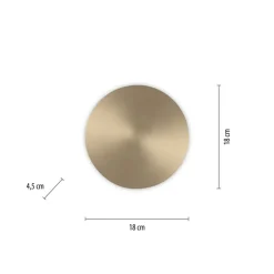 LED-væglampe batteri Puntua Ø 18 cm messing mat
