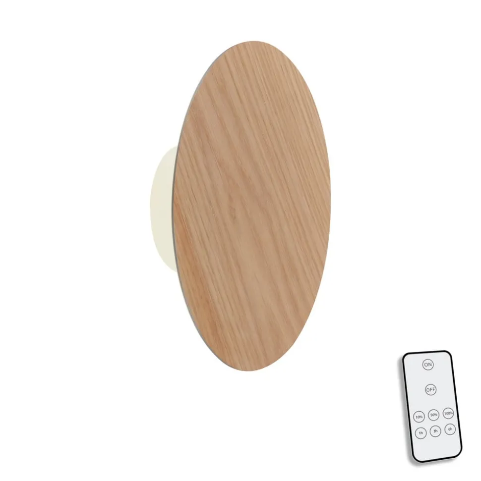 LED-væglampe batteri Puntua Ø 25 cm trælook