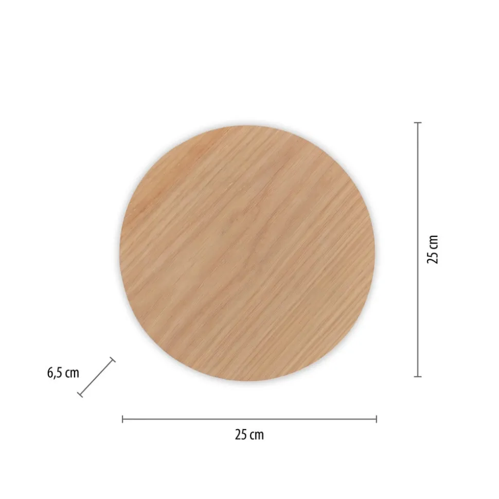 LED-væglampe batteri Puntua Ø 25 cm trælook