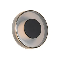 LED-væglampe Celeste, sort/krom, Ø 22 cm glas dæmpbar