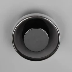 LED-væglampe Celeste, sort/krom, Ø 22 cm glas dæmpbar