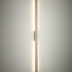 LED-væglampe Demi L, sand, aluminium, højde 144 cm, IP54