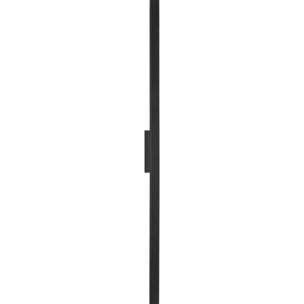 LED-væglampe Demi L, sort, aluminium, højde 144 cm, IP54