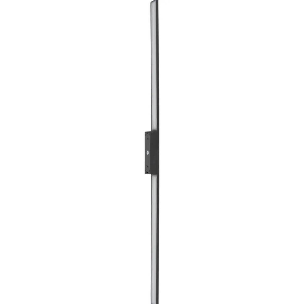 LED-væglampe Demi L, sort, aluminium, højde 144 cm, IP54