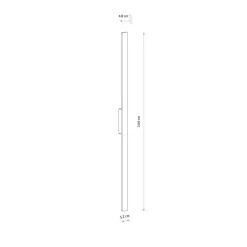 LED-væglampe Demi L, sort, aluminium, højde 144 cm, IP54